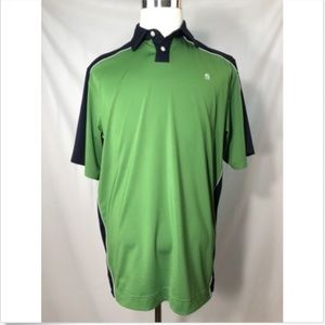 FJ Footjoy Athletic Fit Men Blue Green Polo Golf